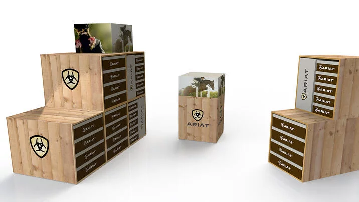 ARIAT WOOD STACKABLE FRAME DISPLAY