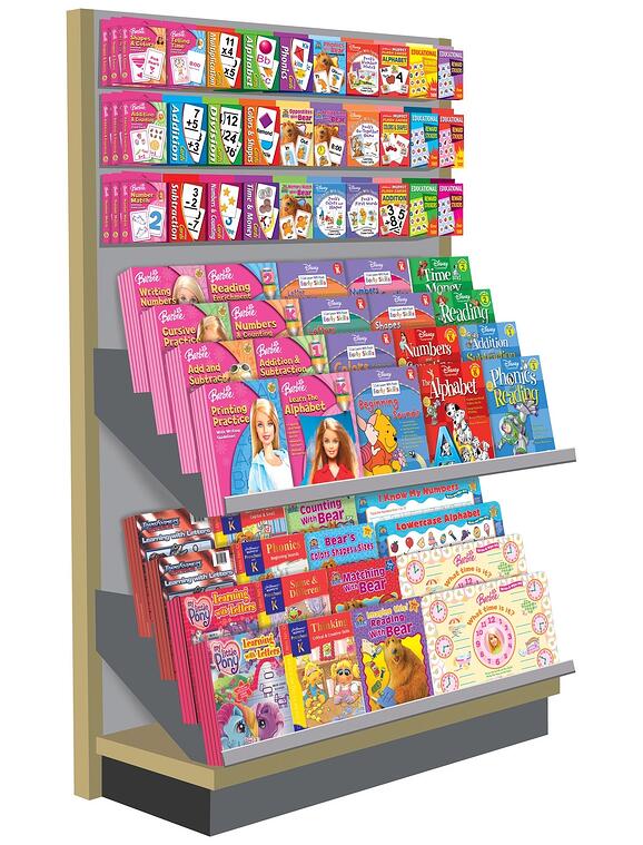 Bendon endcap point of purchase display for childrens books