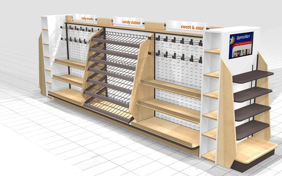 EXPRESS MART CANDY AND SNACK FIXTURE CONCEPTS Point of Purchase design