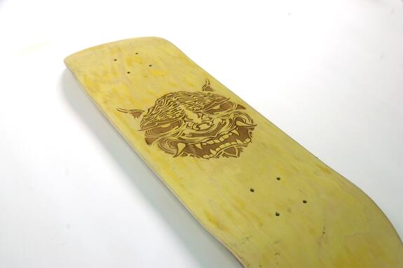 laser burned Skateboard custom deck